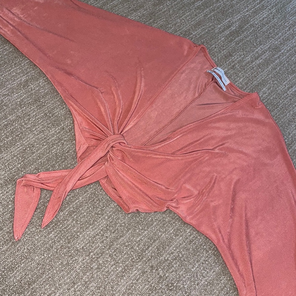 Urban Outfitters Coral Tie-Up Crop Top